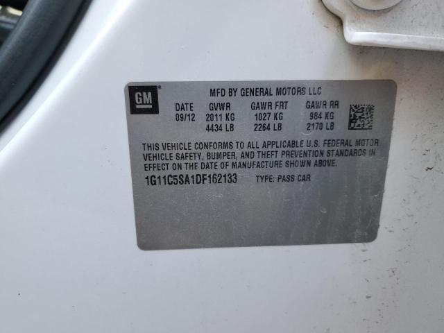 1G11C5SA1DF162133 - 2013 CHEVROLET MALIBU 1LT 白色 照片 10