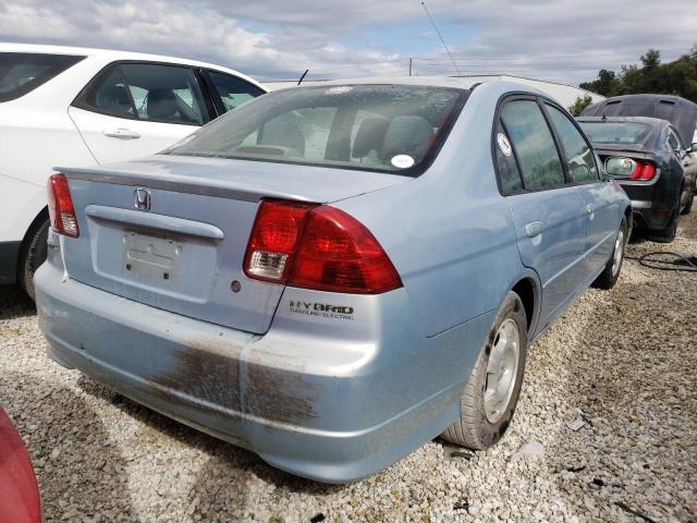 JHMES96654S018423 - 2004 HONDA CIVIC HYBR BLUE photo 4