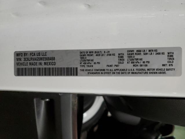 3C6LRVAG5ME568468 - 2021 RAM PROMASTER Ağ foto 10
