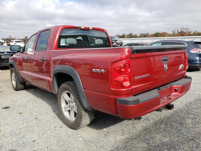 1D7HW38K28S585176 - 2008 DODGE DAKOTA SXT RED photo 3