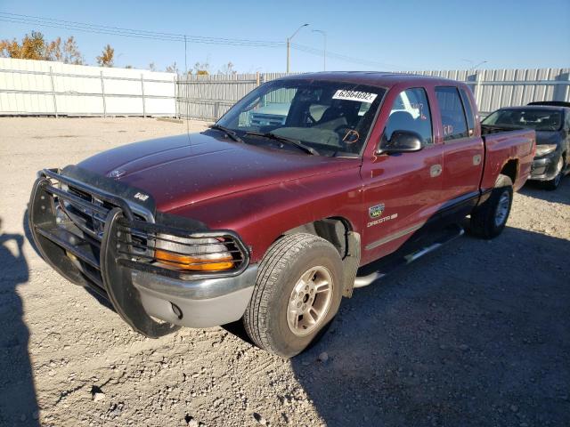 1B7GL2AN1YS686853 - 2000 DODGE DAKOTA QUA MAROON photo 2