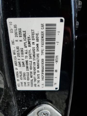 1HGCP3F89AA018369 - 2010 HONDA ACCORD EXL BLACK photo 10