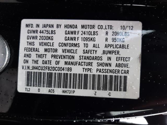 JH4CU2F82DC004189 - 2013 ACURA TSX SE BLACK photo 10