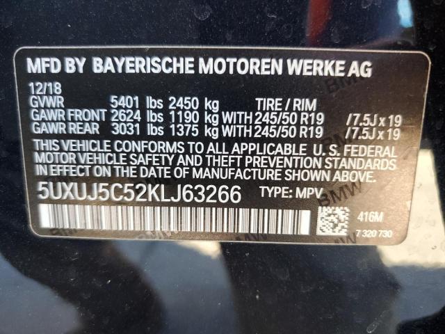 5UXUJ5C52KLJ63266 - 2019 BMW X4 M40I BLACK photo 10