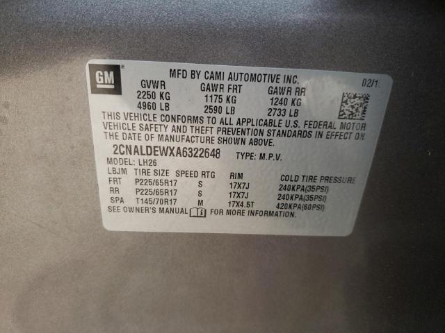 2CNALDEWXA6322648 - 2010 CHEVROLET EQUINOX LT TAN photo 10