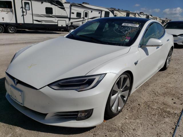 5YJSA1E27LF413156 - 2020 TESLA MODEL S Blanco foto 2