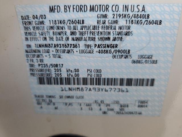 1LNHM87A93Y677361 - 2003 LINCOLN LS 白色 照片 10