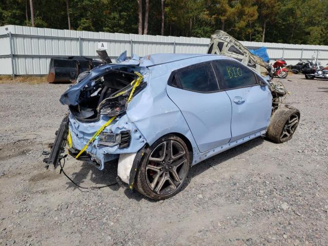 KMHT36AH0NU014181 - 2022 HYUNDAI VELOSTER N BLUE photo 4