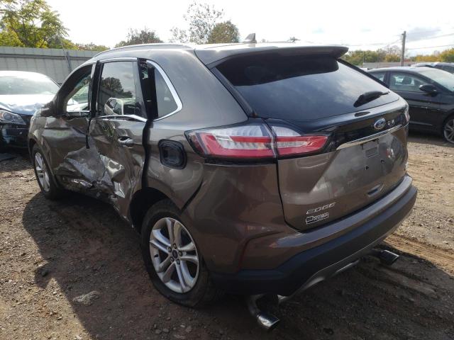 2FMPK4J93KBB96784 - 2019 FORD EDGE SEL TAN photo 3