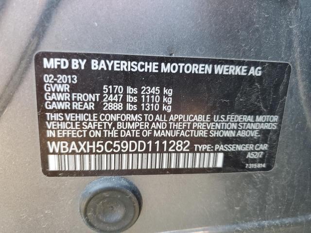 WBAXH5C59DD111282 - 2013 BMW 528 XI GRAY photo 10