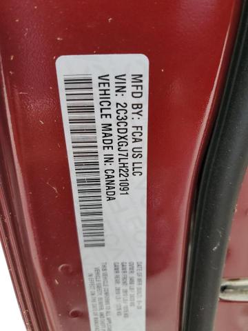 2C3CDXGJ7LH221091 - 2020 DODGE CHARGER SC BURGUNDY photo 10