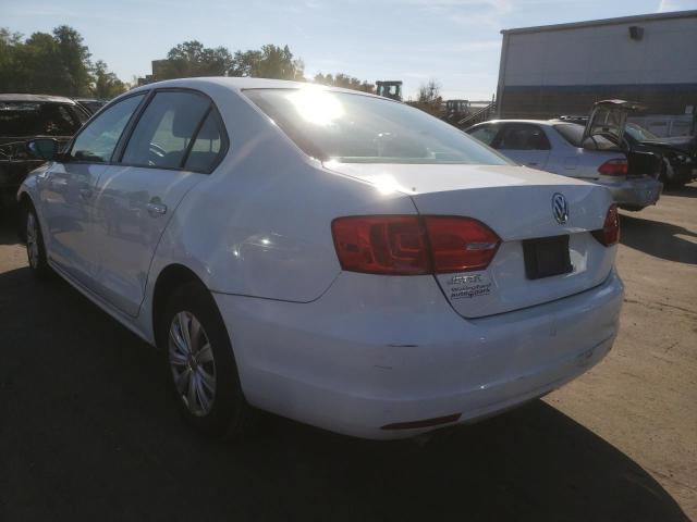 3VW2K7AJ2DM205855 - 2013 VOLKSWAGEN JETTA BASE WHITE photo 3