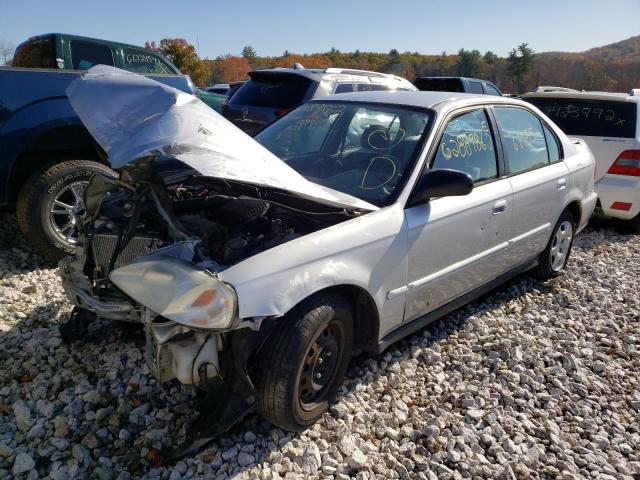 2HGEJ6617YH602375 - 2000 HONDA CIVIC BASE SILVER photo 2