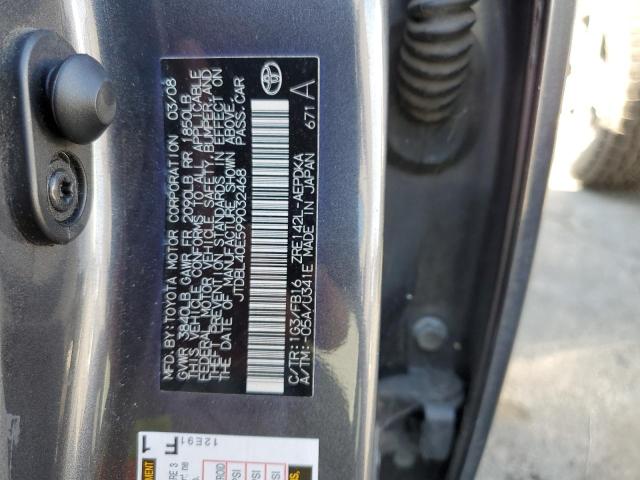 JTDBL40E599032468 - 2009 TOYOTA COROLLA BA GRAY photo 10