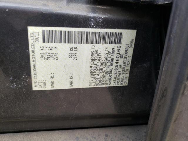 1N4AL2AP8CN460166 - 2012 NISSAN ALTIMA BAS GRAY photo 10