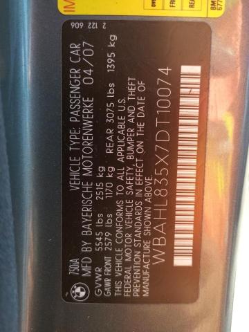 WBAHL835X7DT10074 - 2007 BMW 7 SERIES GRAY photo 10