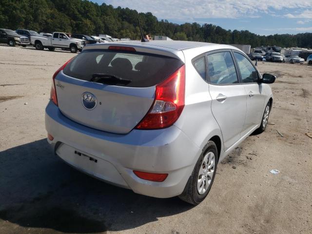 KMHCT5AE1FU204931 - 2015 HYUNDAI ACCENT GS SILVER photo 4