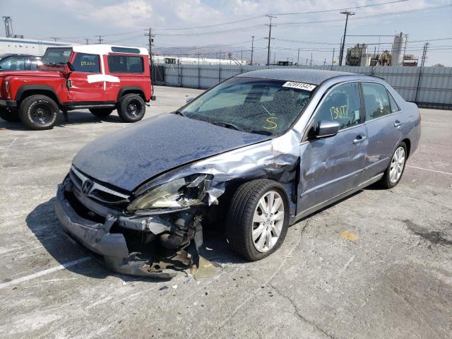 1HGCM66427A082365 - 2007 HONDA ACCORD SE BLUE photo 1