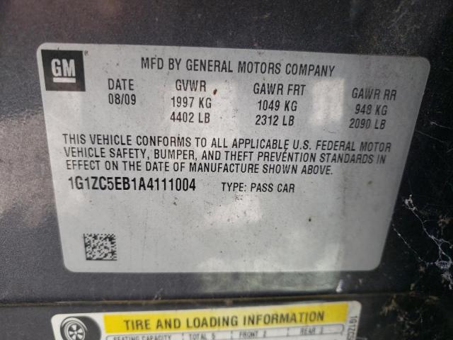 1G1ZC5EB1A4111004 - 2010 CHEVROLET MALIBU 1LT 灰色 照片 10