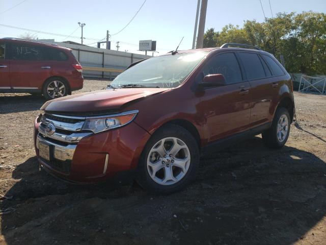 2FMDK3JC3EBA78053 - 2014 FORD EDGE SEL BURGUNDY photo 2