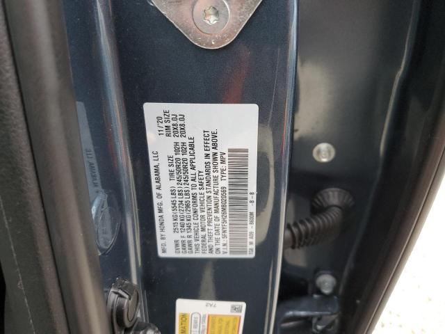 5FNYF5H26MB020569 - 2021 HONDA PILOT SE BLUE photo 10