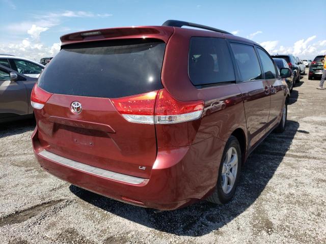 5TDKK3DC1BS002252 - 2011 TOYOTA SIENNA LE RED photo 4