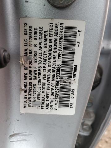 19XFB2F95DE033885 - 2013 HONDA CIVIC EXL 灰色 照片 10