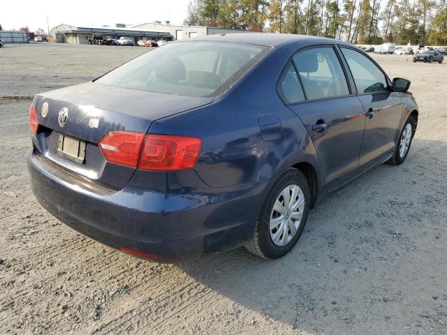 3VW2K7AJ1EM208778 - 2014 VOLKSWAGEN JETTA BASE BLUE photo 4