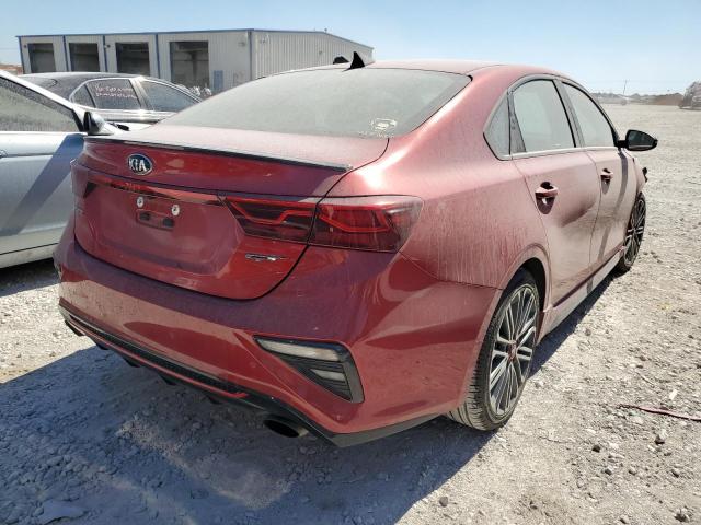 3KPF44ACXLE259752 - 2020 KIA FORTE GT RED photo 4