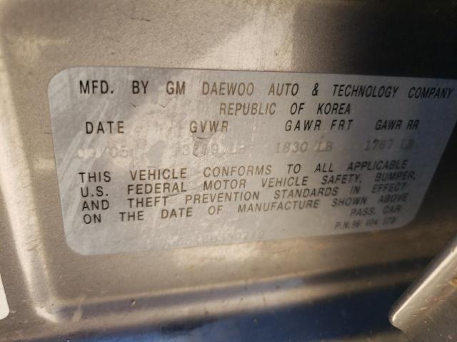 KL1TD56646B539719 - 2006 CHEVROLET AVEO BASE CHARCOAL photo 10