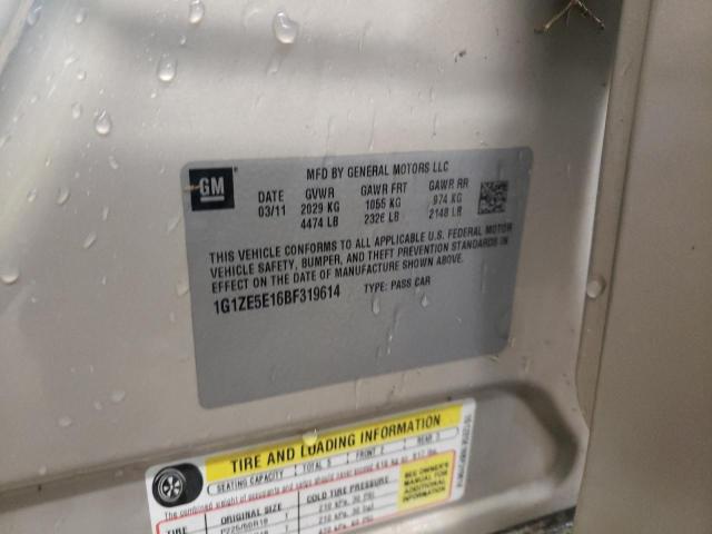 1G1ZE5E16BF319614 - 2011 CHEVROLET MALIBU LTZ კრემისფერი ფოტო 10