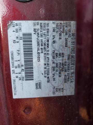 5LMFU28R14LJ01025 - 2004 LINCOLN NAVIGATOR BURGUNDY photo 13