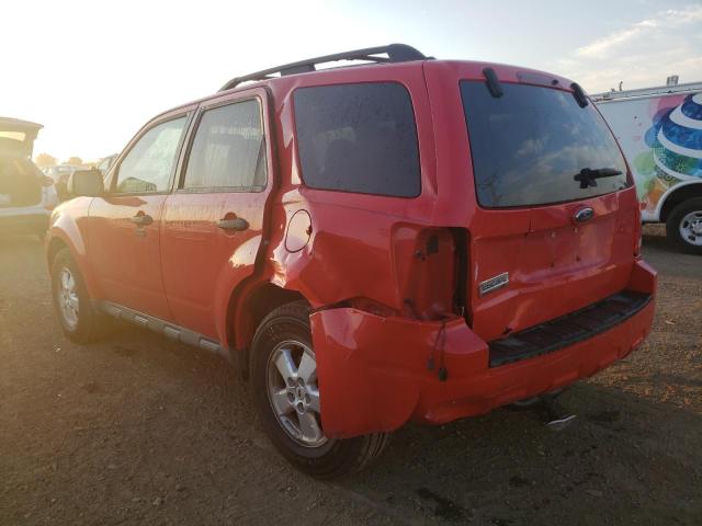 1FMCU03769KA03525 - 2009 FORD ESCAPE RED photo 3