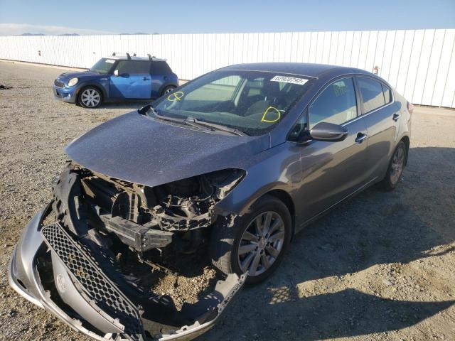 KNAFX4A86E5234135 - 2014 KIA FORTE EX GRAY photo 2