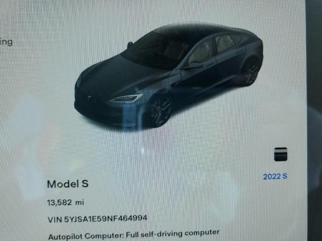5YJSA1E59NF464994 - 2022 TESLA MODEL S Մոխրագույն լուսանկար 8