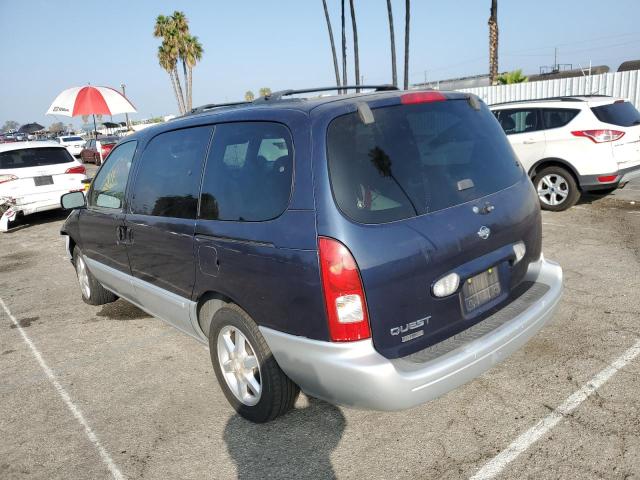 4N2ZN17T81D825273 - 2001 NISSAN QUEST GLE BLUE photo 3