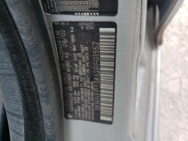 WBAEP33462PF01552 - 2002 BMW 325 XIT SILVER photo 10