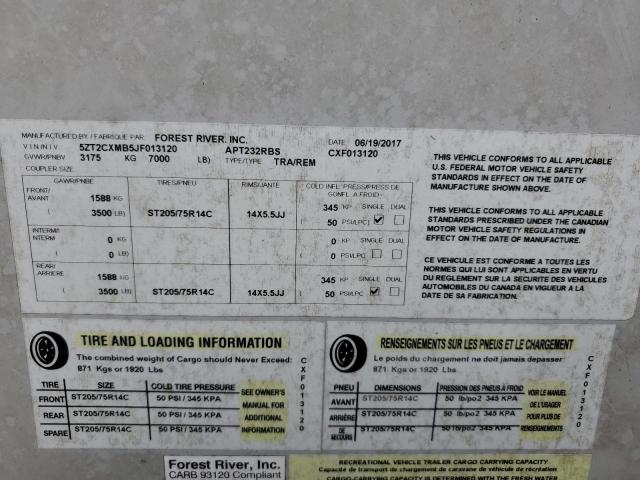 5ZT2CXMB5JF013120 - 2018 COACH APEX GRAY photo 10