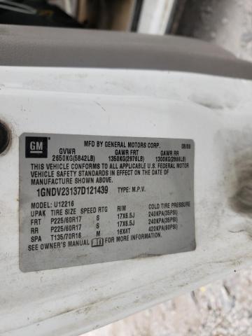 1GNDV23137D121439 - 2007 CHEVROLET UPLANDER L Ağ foto 10