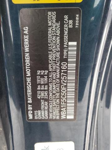 WBA1F5C50FV257160 - 2015 BMW 228 I Czarny zdjęcie 10