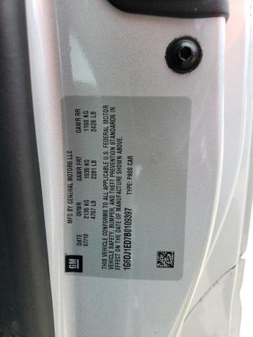 1G6DJ1ED7B0109397 - 2011 CADILLAC CTS PERFOR ვერცხლისფერი ფოტო 10