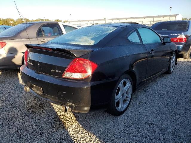 KMHHN65F76U220141 - 2006 HYUNDAI TIBURON GT BLACK photo 4