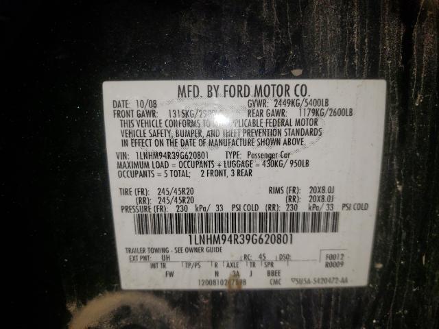 1LNHM94R39G620801 - 2009 LINCOLN MKS BLACK photo 10