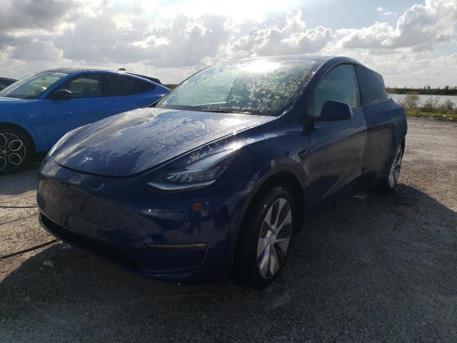 7SAYGDEE4NF311274 - 2022 TESLA MODEL Y BLUE photo 2