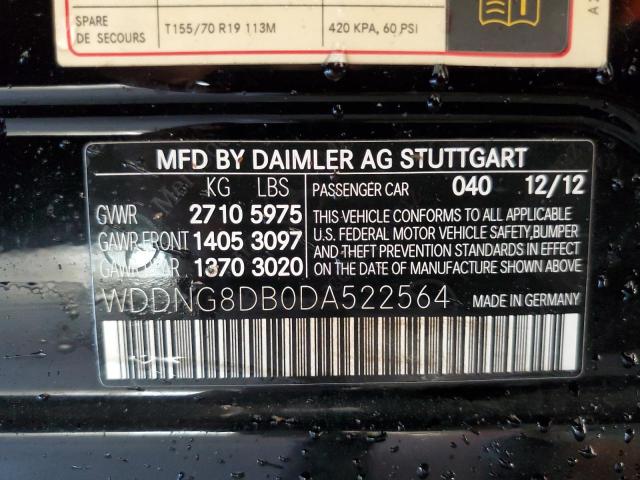 WDDNG8DB0DA522564 - 2013 MERCEDES-BENZ S 350 BLUE BLACK photo 10