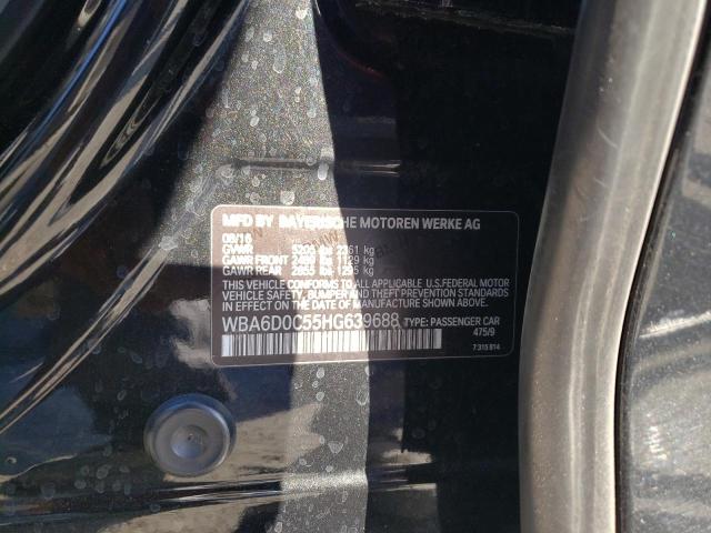 WBA6D0C55HG639688 - 2017 BMW 640 I GRAN BLACK photo 10