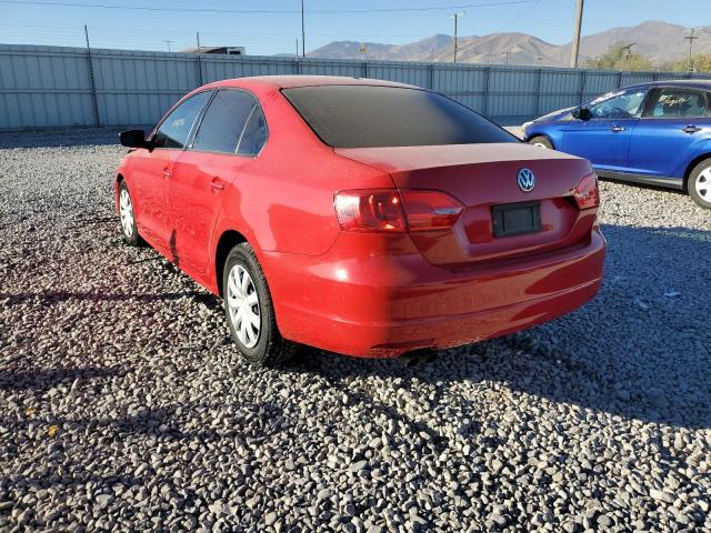 3VW2K7AJ9BM394890 - 2011 VOLKSWAGEN JETTA BASE 红色 照片 3