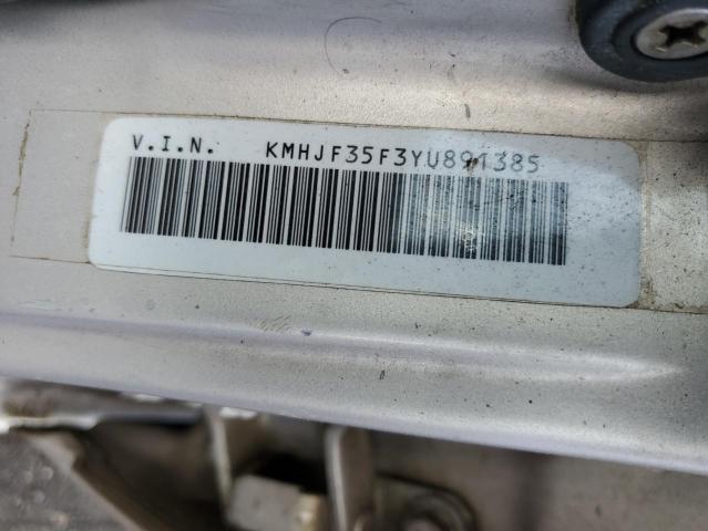 KMHJF35F3YU891385 - 2000 HYUNDAI ELANTRA SILVER photo 10