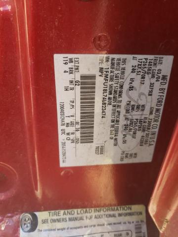 1FMFU18L74LB23474 - 2004 FORD EXPEDITION RED photo 10