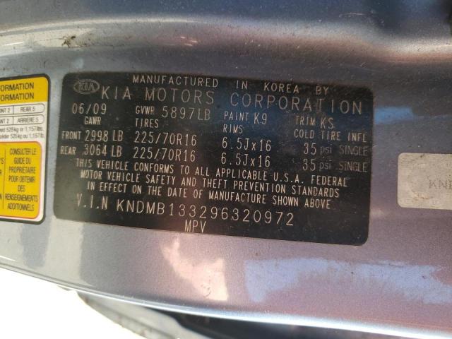 KNDMB133296320972 - 2009 KIA SEDONA BLUE photo 10